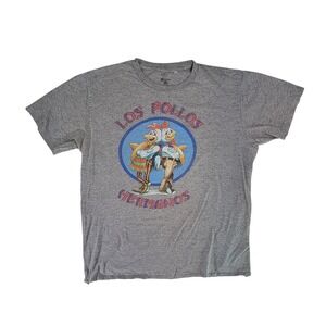 Los Pollos Hermanos T Shirt Breaking Bad TV Show Graphic Tee Gray Mens Size M